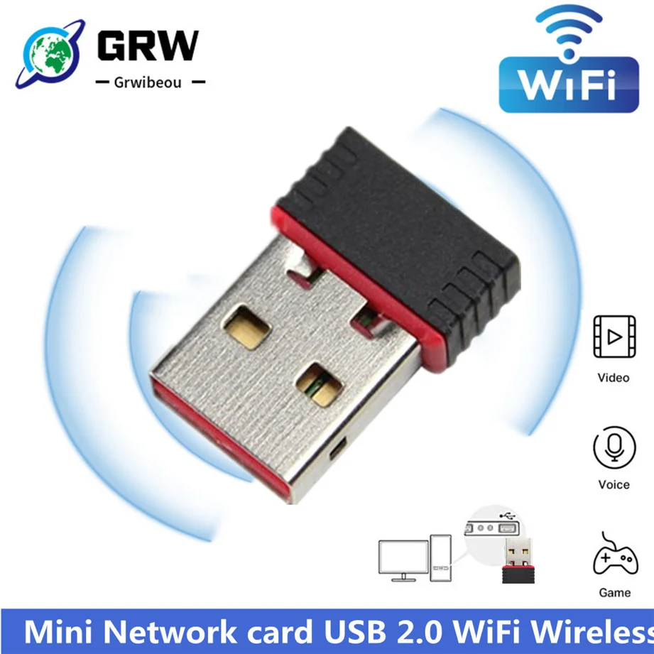 GRWIBEOU мини Сетевая карта USB 2 0 Wi Fi Беспроводной адаптер сетевой карты 150 Мбит/с 802 11