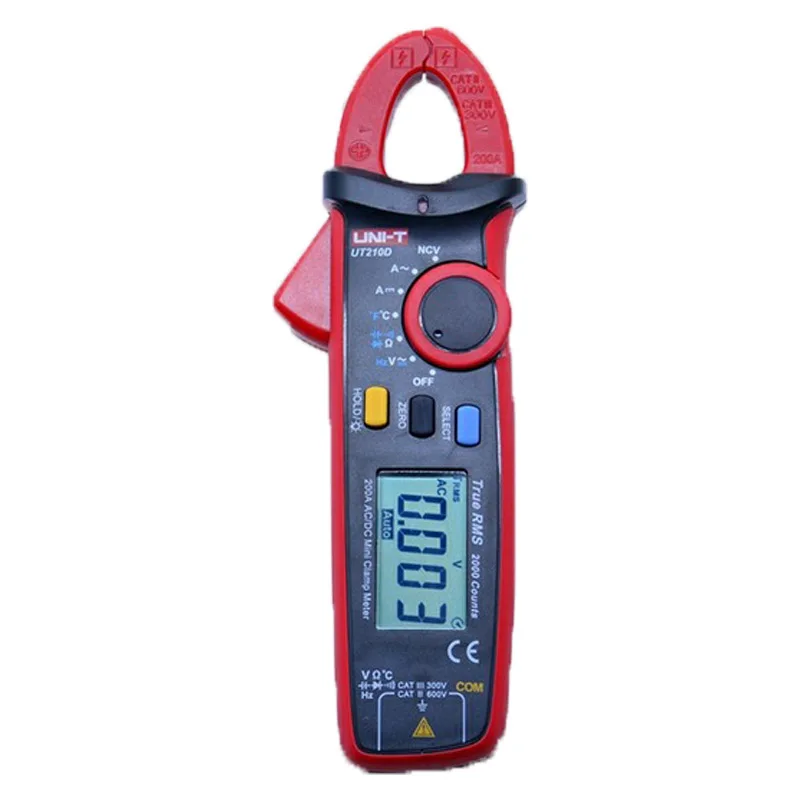 UT210D UNI-T клещи UT210D UT210A UT210C мини цифровой мультиметр-зажим AC/DC амперометр Токоизмерительные клещи True RMS Авто Диапазон VFC - Цвет: UT210D