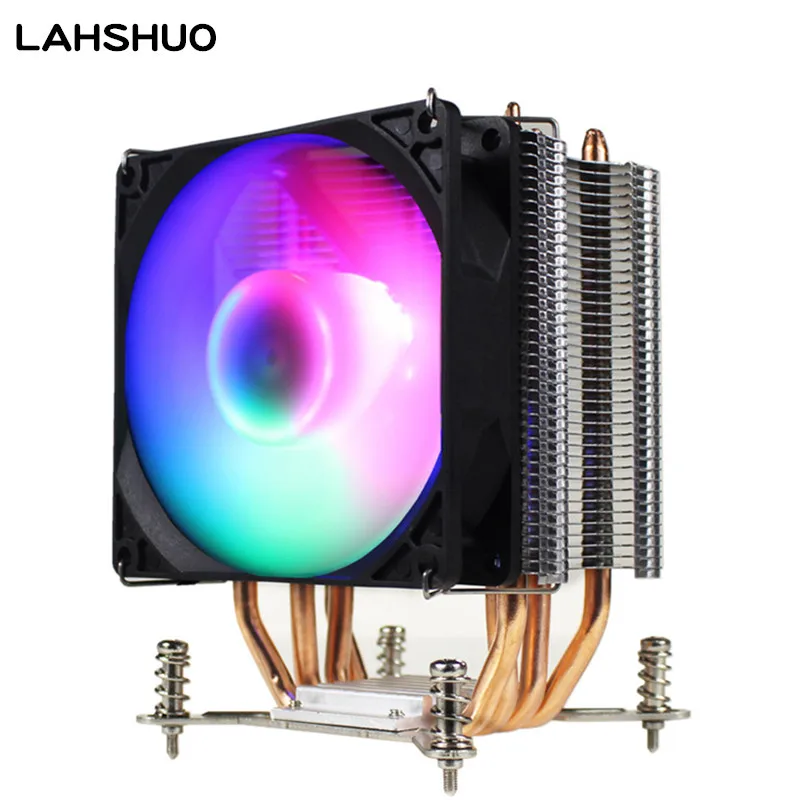 3 4 контактный RGB светодиодный кулер для процессора тепловая труба 12 в 9 см