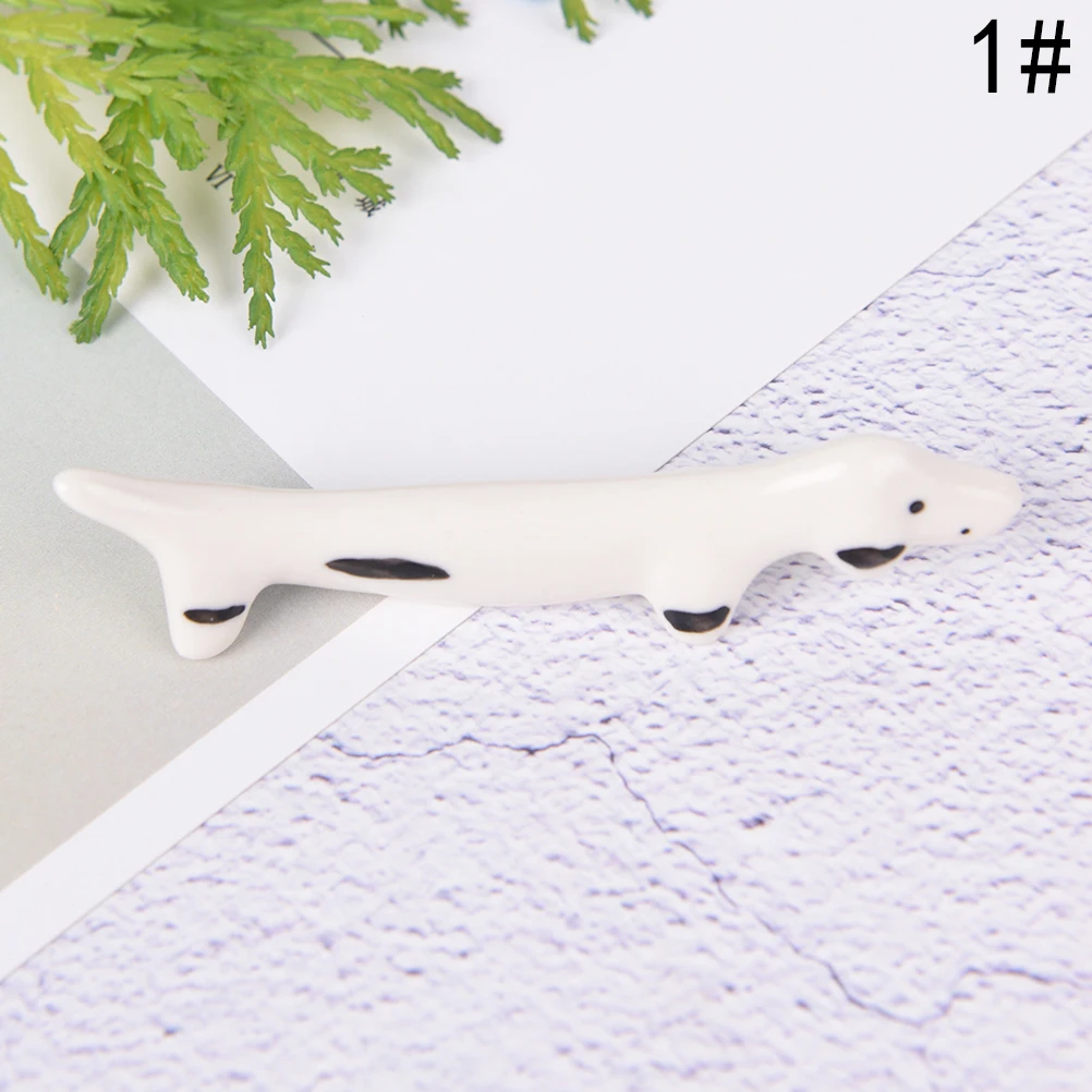 

1Pc High Quality Cute Nail Brush Pen Rack Ceramic Stand Holder Dachshund Nail Manicure Tool