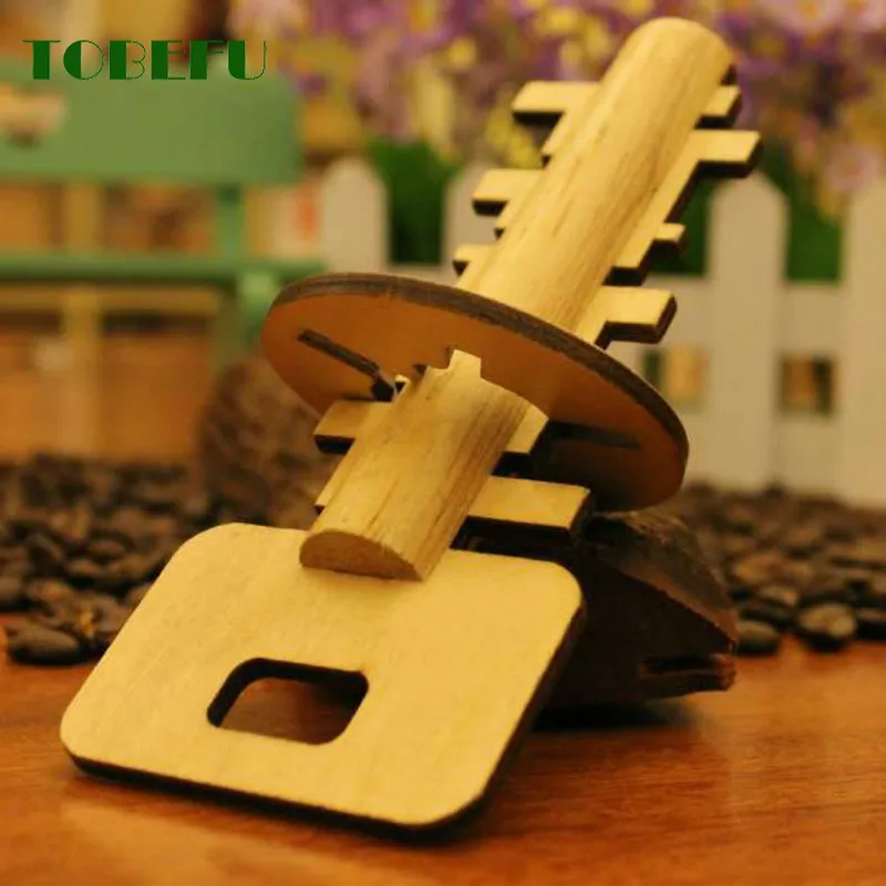 TOBEFU Creative Wooden Unlock Puzzle Key Toys Kong Ming Lock For Kids Stress Release Children Intellectual Educational Gifts | Игрушки и