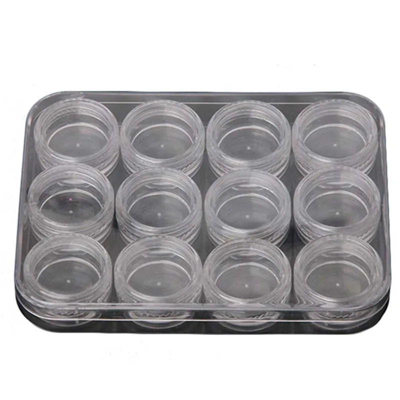 12 слотов прозрачная пластиковая пустая коробка для хранения ногтей Инструменты