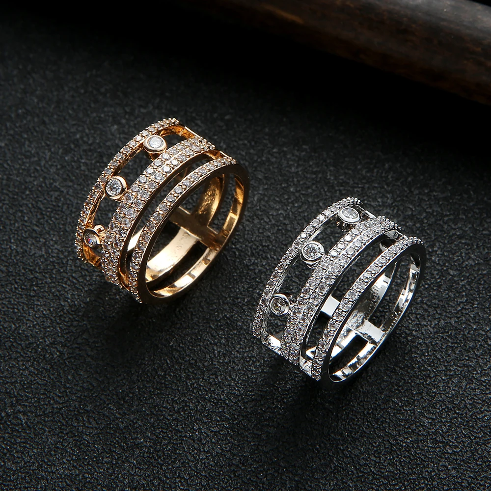 

Luxury Elegant Brazil Initial Stackable Rings for Women Wedding CZ Finger Rings adjust Ring Bohemian Beach Jewelry J1907