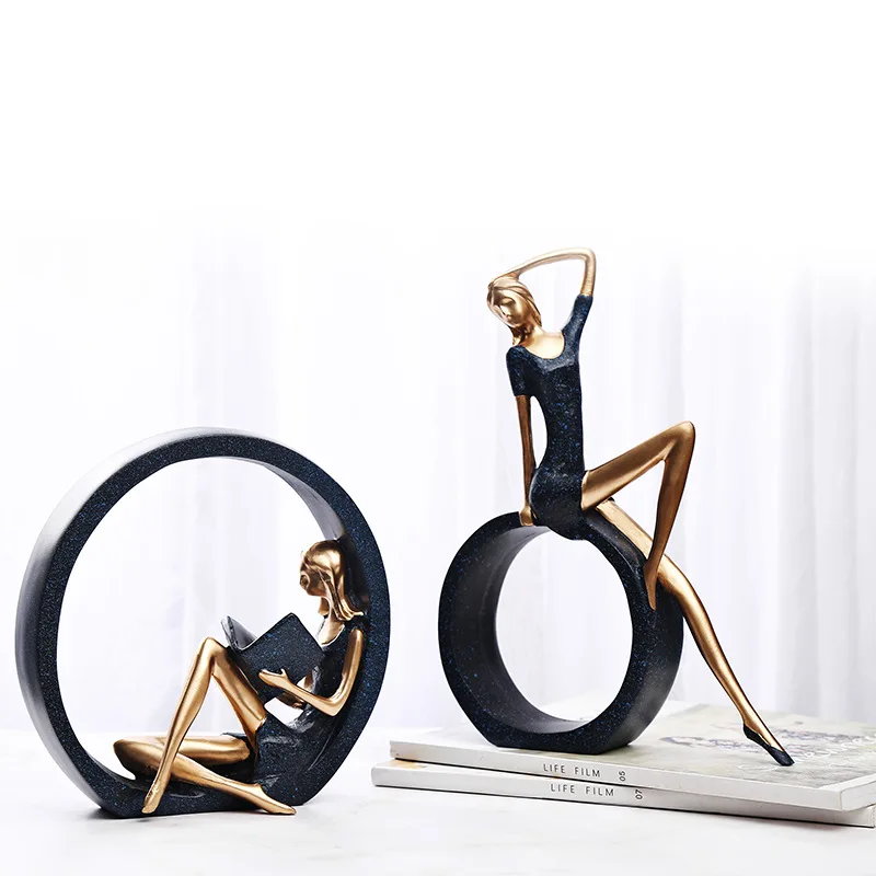 

Home Decor Ornament Modern Deer Statues Animal Sculpture Fengshui Decor Living Room Office Desk Decoration Figure Wedding Gifts