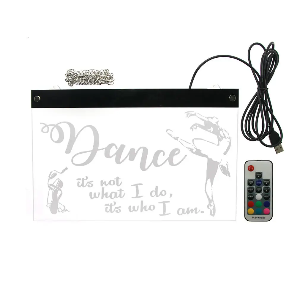 Dance Its Not What I Do its Who Am Inspirational Quote Acrylic LED NEON Sign Gift For Dancer Ballerina Studio Home Decor | Дом и сад