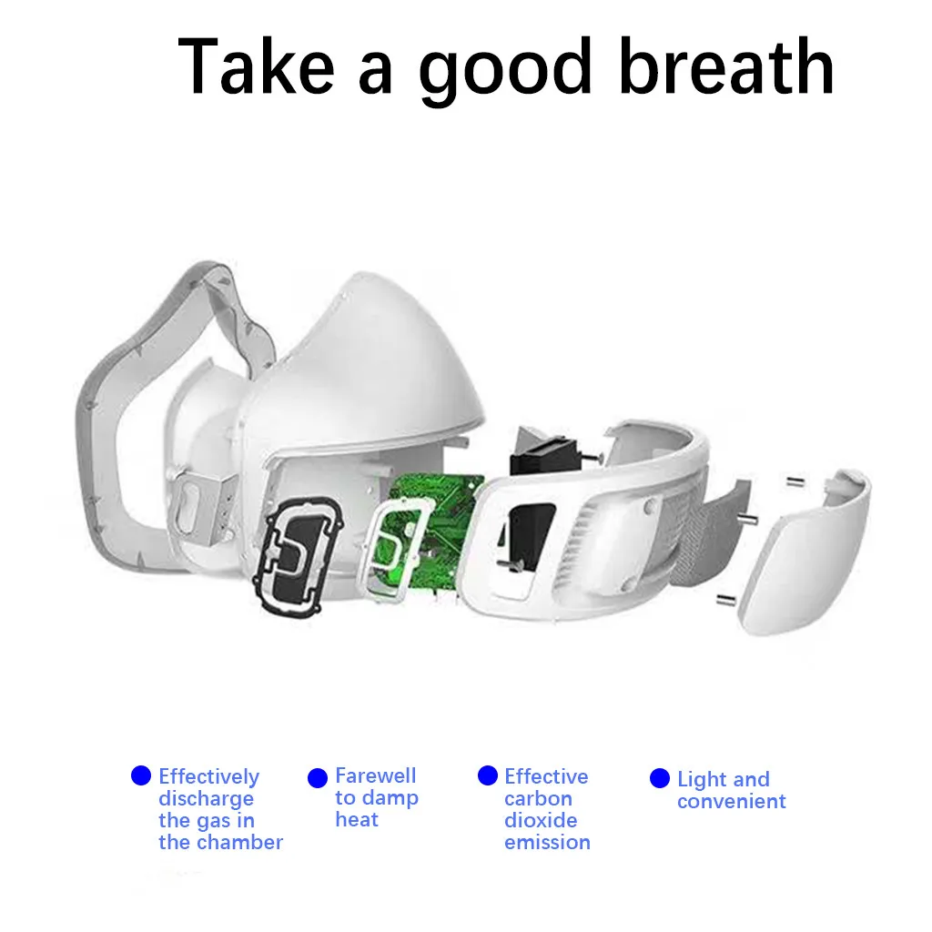 

Adult Electric Mask Anti-Fog Haze Breathing Protective Valve Dustproof Riding 1pcs mask +5pcs high quality filter element A40