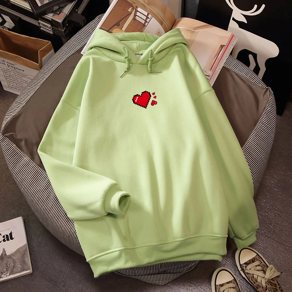 Женская толстовка в форме сердца симпатичная эстетическая с капюшоном каваи