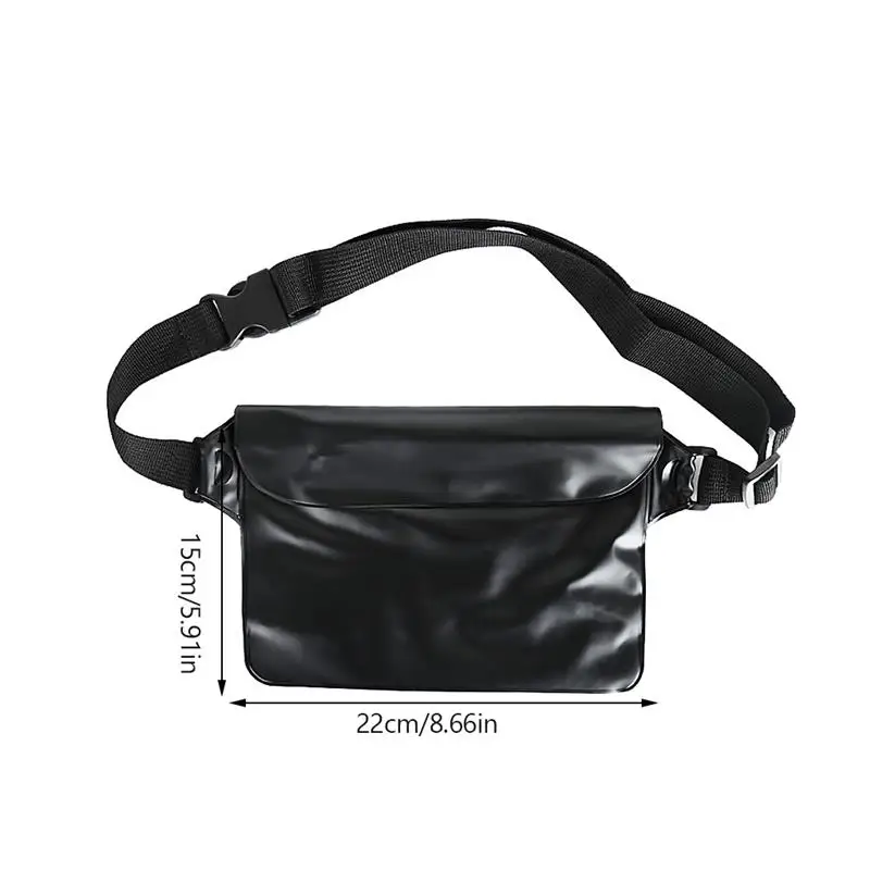 

Waistbag PVC Waterproof Underwater Waist Pack Portable Sports Swimming Mobile Phone Bag, Black