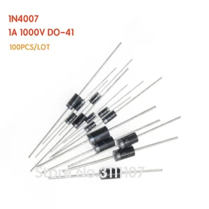 100PCS/LOT 1N4007 1A 1000V 4007 DO-41 Rectifier Diode IN4007 DIP 100%NEW & High quality