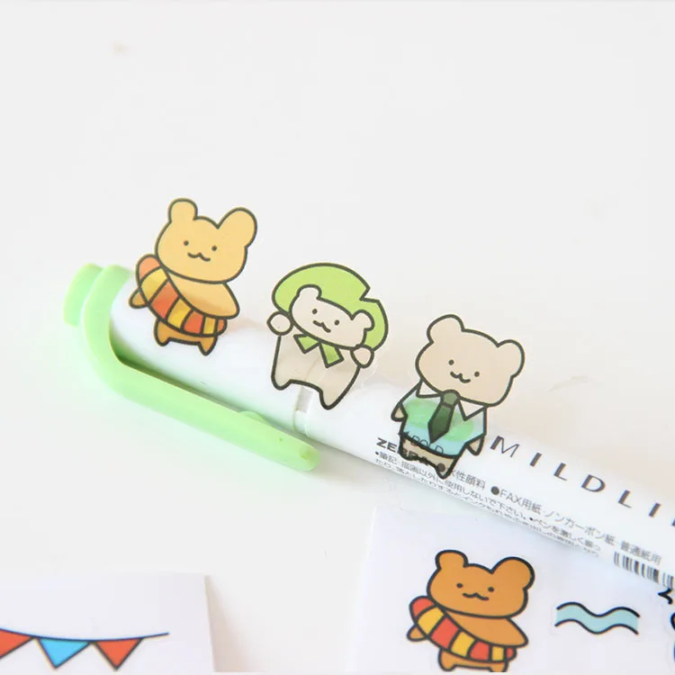 Милый Забавный маленький Медвежонок декоративная наклейка Студенческая