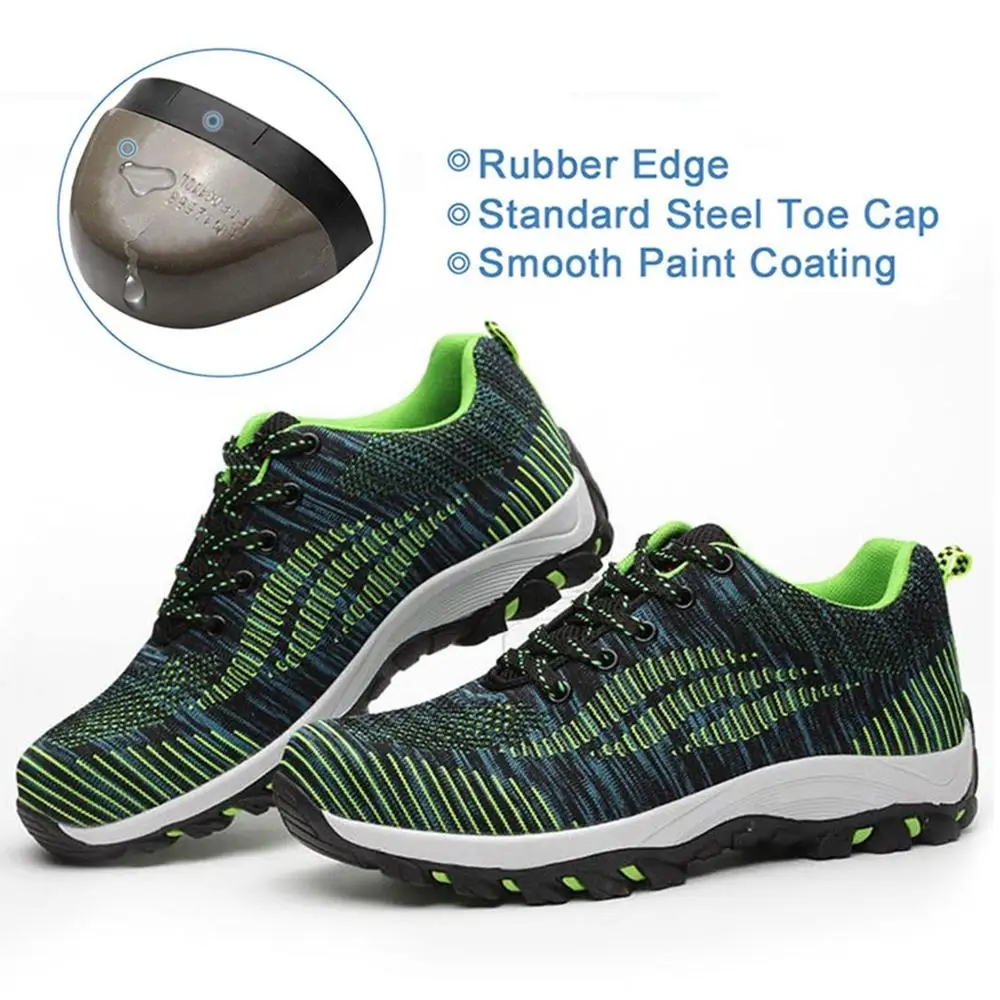 Мужские рабочие кроссовки SUADEEX дышащие со стальным носком и защитой от проколов