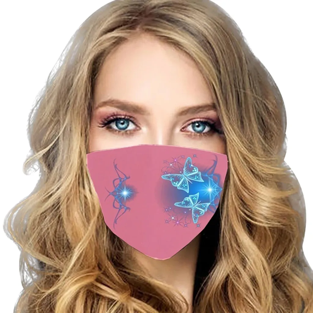 1 шт. Пылезащитная маска от смога с принтом бабочки утолщенная для рта моющаяся