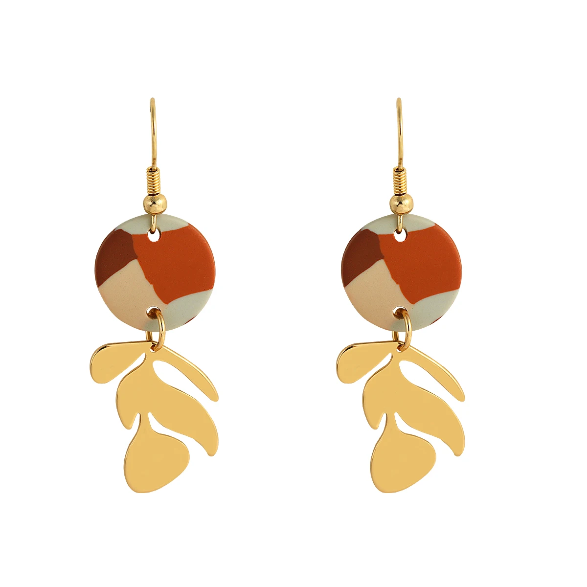 

AENSOA Colorful Handmade Polymer Clay Geometric Dangle Drop Earrings for Women Gold Foil Long Earrings Pendant Statement Jewelry