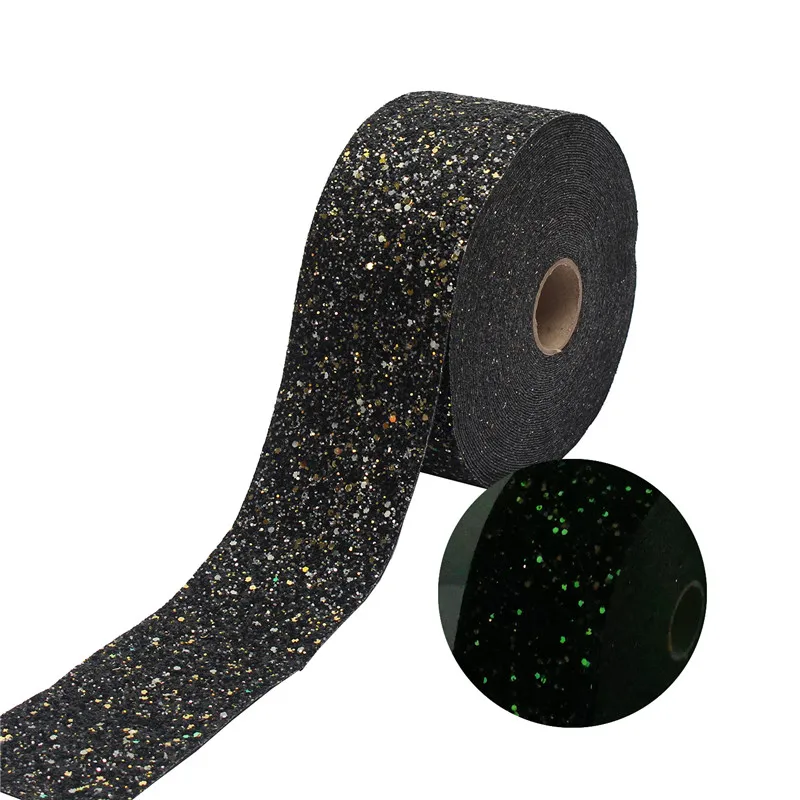 6 197302,3 ''75 мм новая флуоресцентная цветная блестящая Толстая Лента Blingbling, 2 ярдов DIY головной убор ручной работы подарочная упаковка - Цвет: 6