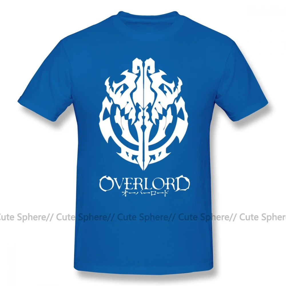 Футболка с надписью «Overlord», футболка с эмблемой «Guild» Ainz Ooal, графическая футболка с коротким рукавом, Мужская футболка большого размера - Цвет: Blue