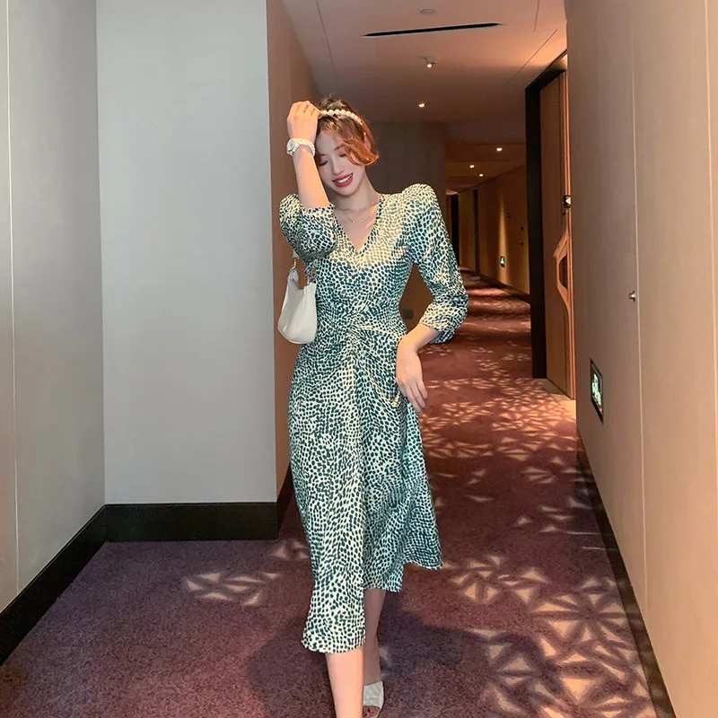 Лето 2021 новинка женские праздничные платья средней длины во французском стиле