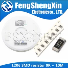 100pcs/lot 1206 SMD resistor 0R ~ 10M 1/4W 0 1 10 100 150 220 330 ohm 1K 2.2K 10K 100K 0R 1R 10R 100R 150R 220R 330R