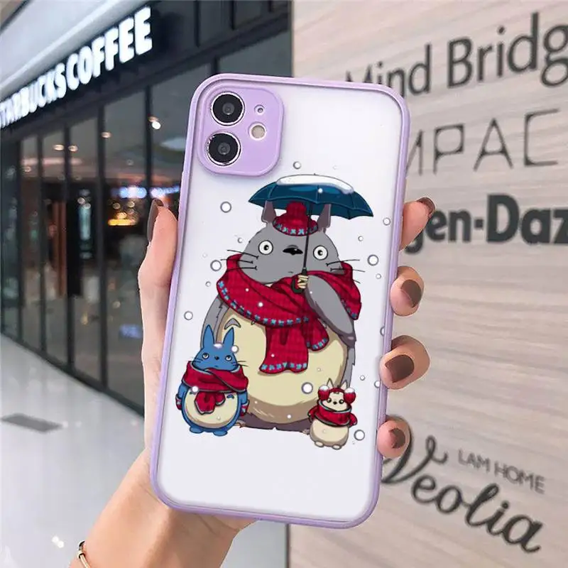 

Cartoon Ghibli Miyazaki Totoro Phone Cases Matte Transparent for iPhone 7 8 11 12 s mini pro X XS XR MAX Plus cover funda