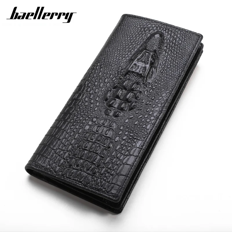 Длинный кошелек из натуральной кожи аллигатора мужской держатель для карт