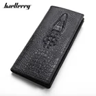 Длинный кошелек из натуральной кожи с узором под аллигатора, мужской, с отделением для карт, для сотового телефона, клатч, кошелек, мужские кошельки высокого качества