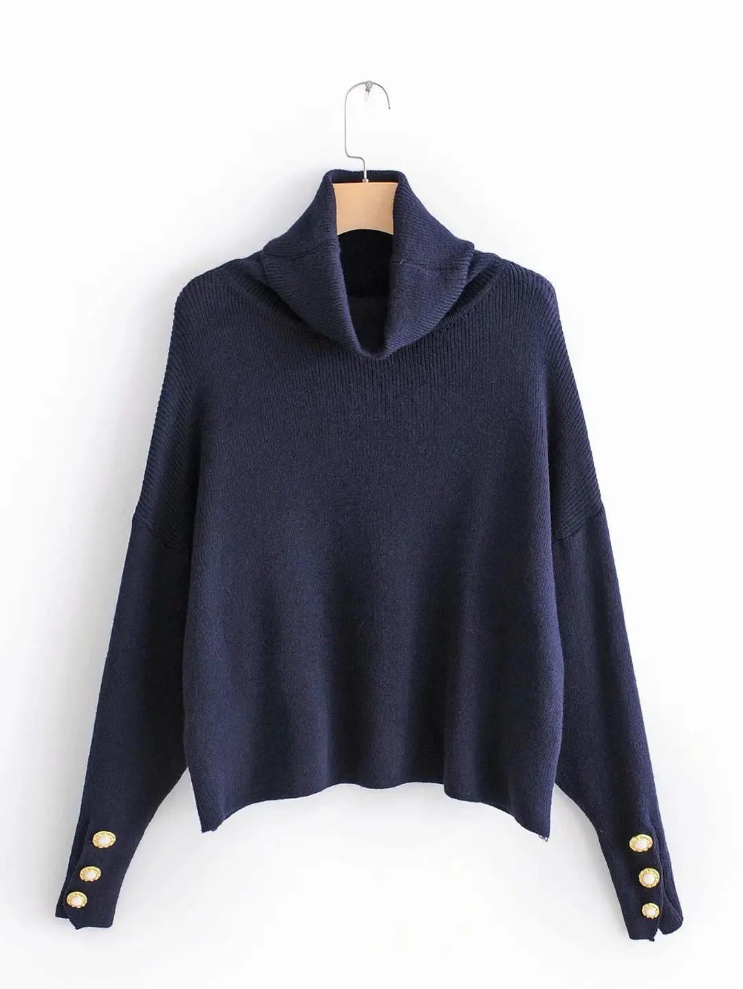 Женская Весенняя Осенняя однотонная водолазка свитер женский свободный пуловер