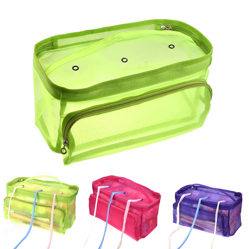 13.8*7.5*5.9 Inch Three Holes Mesh Storage Bag Case For Knitting Tools Woolen Yarn 3 Colors | Дом и сад