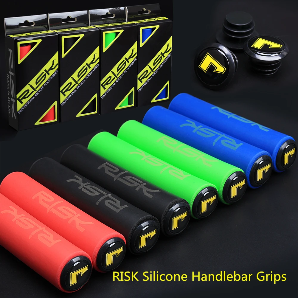 

RISK Bicycle Handle Bar Grips Silicone Grip Bike Grips Silica gel Anti-slip Handlebar Anti-skid Shock Absorptio Super Light Soft