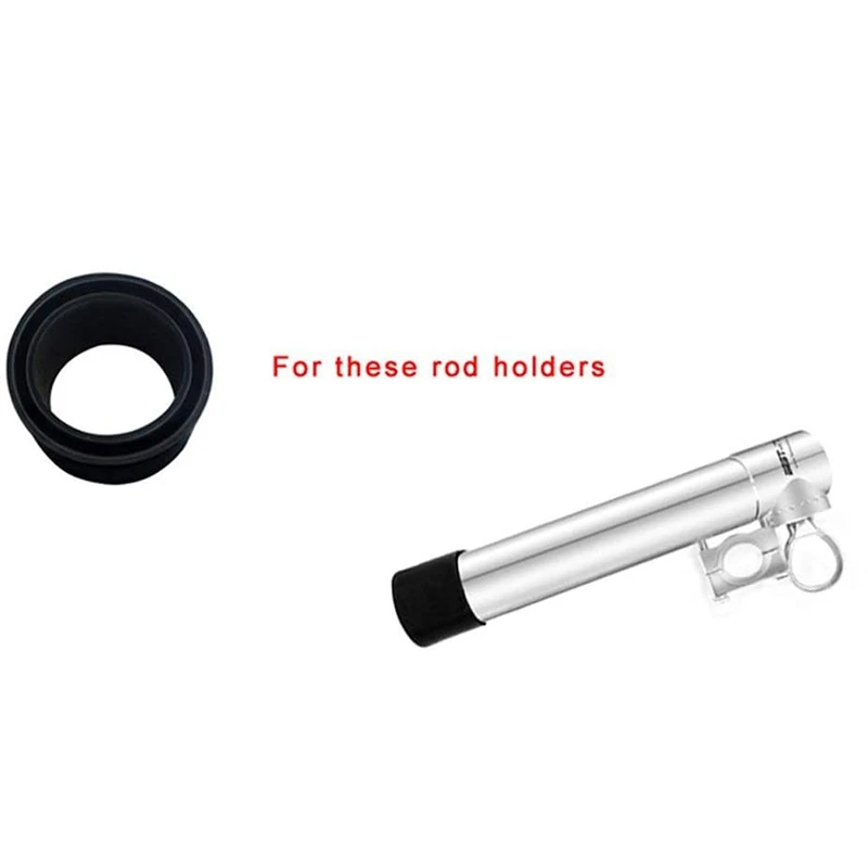 

10PCS Black Rubber Fishing Rod Holder Tackle Cap Kit Fit for Rod Holder Pole Rest Rack Insert Protectors 1.5mm Wall