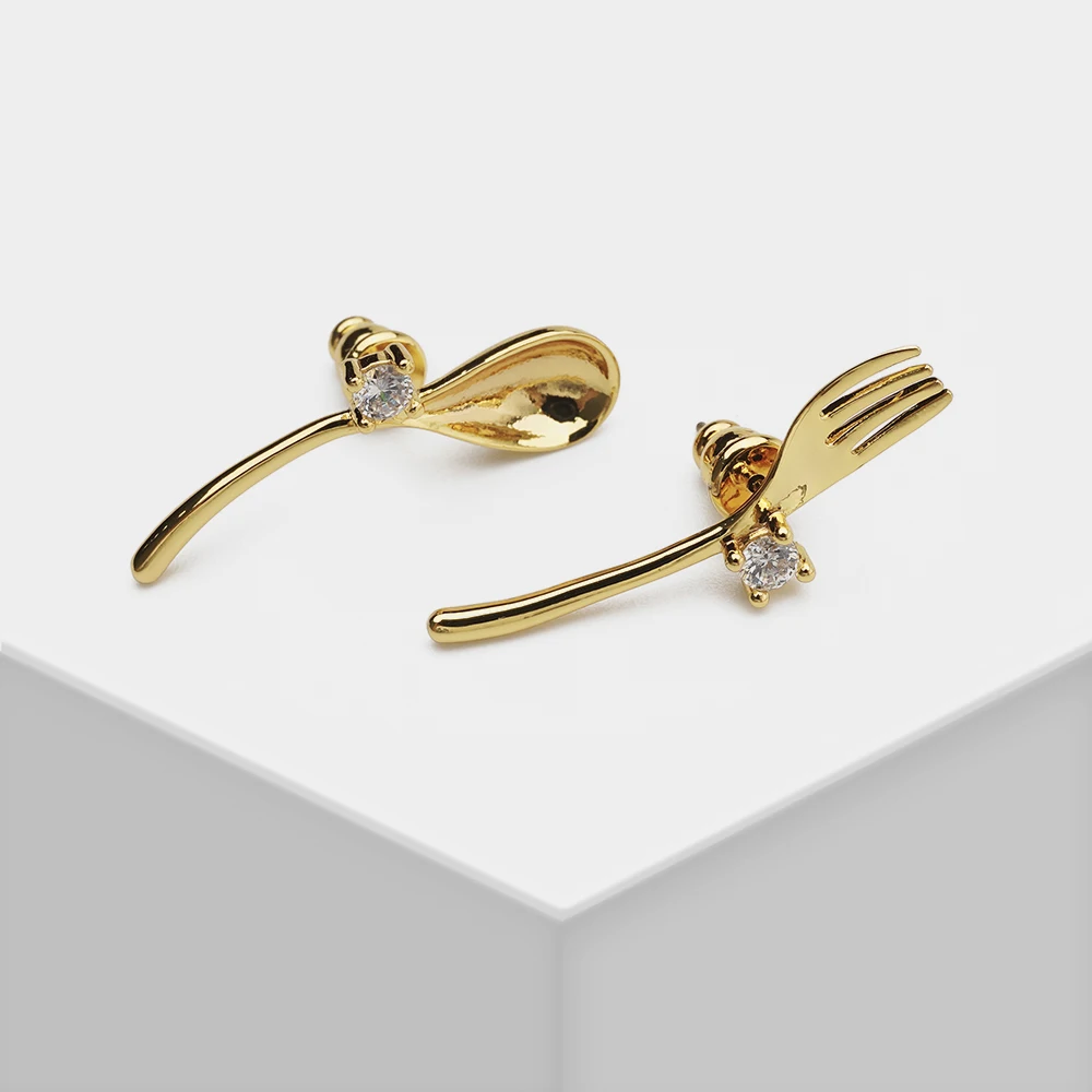 

Amorita boutique EH34563 spoon and fork fashion drop earring