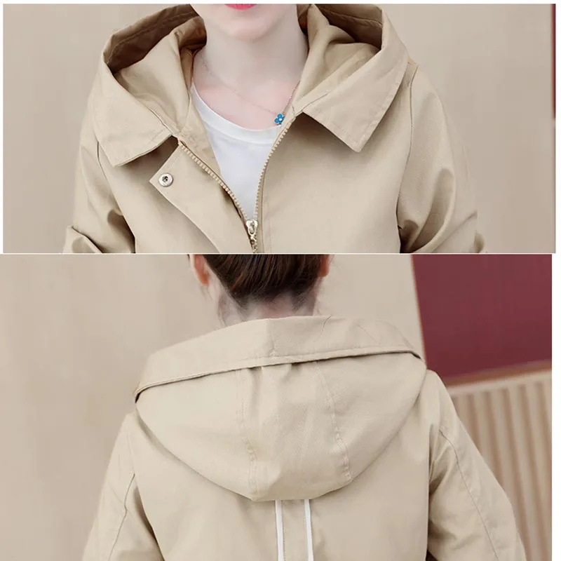 Дождевик Женский ветровка с капюшоном большие размеры OK581 для студентов