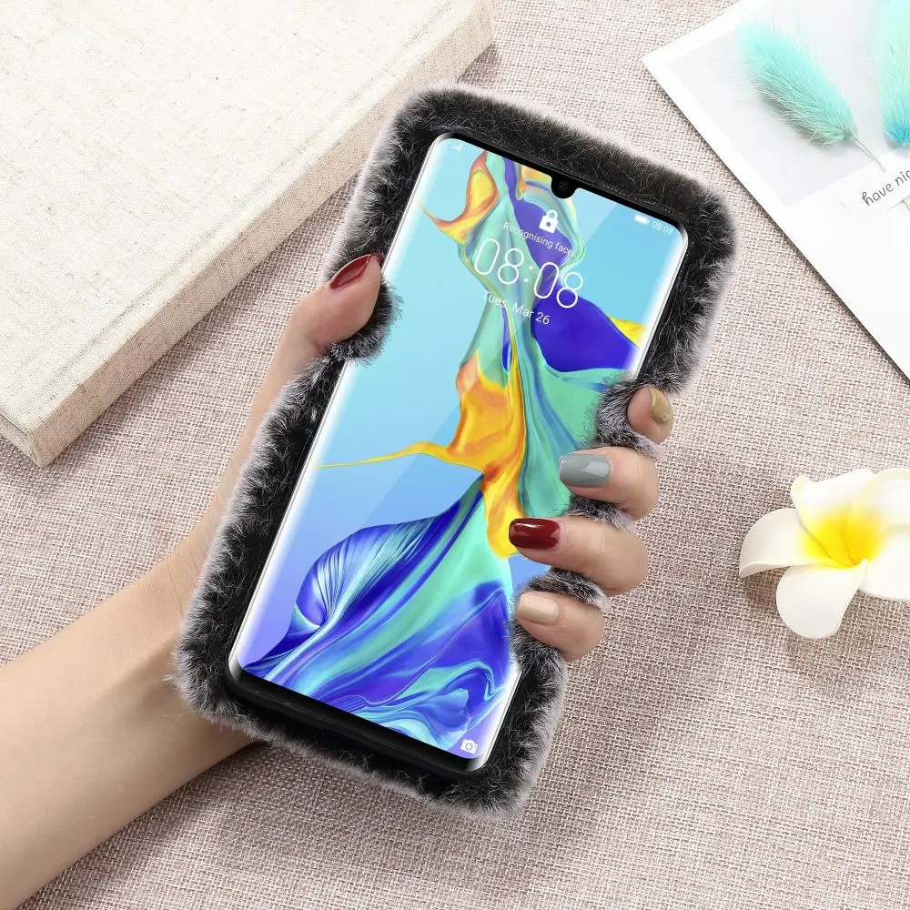 Роскошный пушистый силиконовый чехол LAPOPNUT для Huawei P30 Pro P20 P10 P9 P8 Lite 2017 Mate 20 Nova 4e