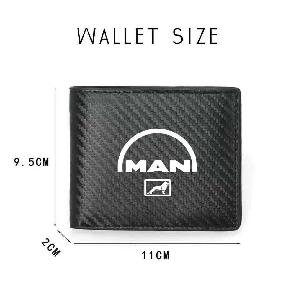 

Car Logo Carbon Fiber Leather Wallet Men ID Card Holder Purses For MAN TGX TGM TGS TGE FAR VAN Men Fshion Wallet Car Card Bag