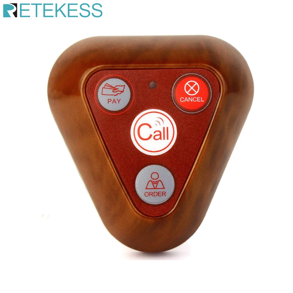 433MHz Wireless Call Transmitter Button Call Bell Pager for Restaurant Market Mall Paging Waiting System