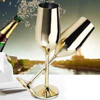 2pcsset shatterproof stainless champagne glasses brushed gold wedding toasting champagne flutes drink cup party marriage wine