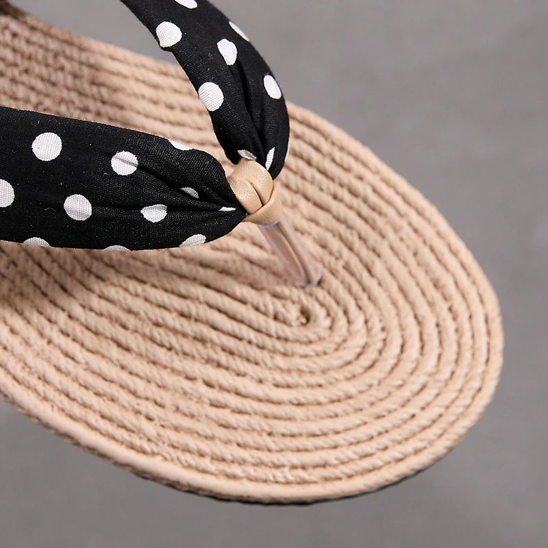 Шлепанцы женские летние пеньковая ткань эспадрильи плоская подошва Тапочки |