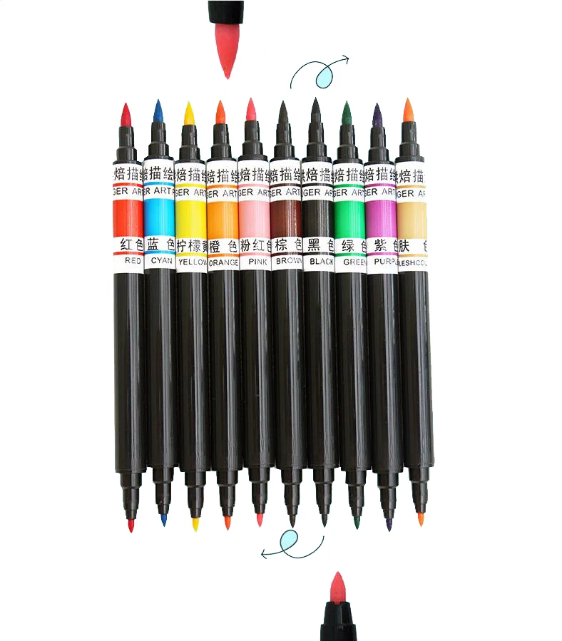 Двухсторонняя пигментная ручка 10 цветов сделай сам печенье макарон помадка торт