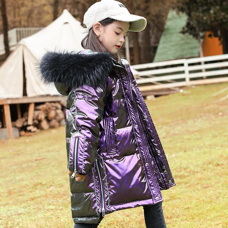 2021 New Children's Winter Down Jacket for girls clothing waterproof Coat Thicken snowsuit Kids clothes parka real Fur 5-14Yrs | Мать и