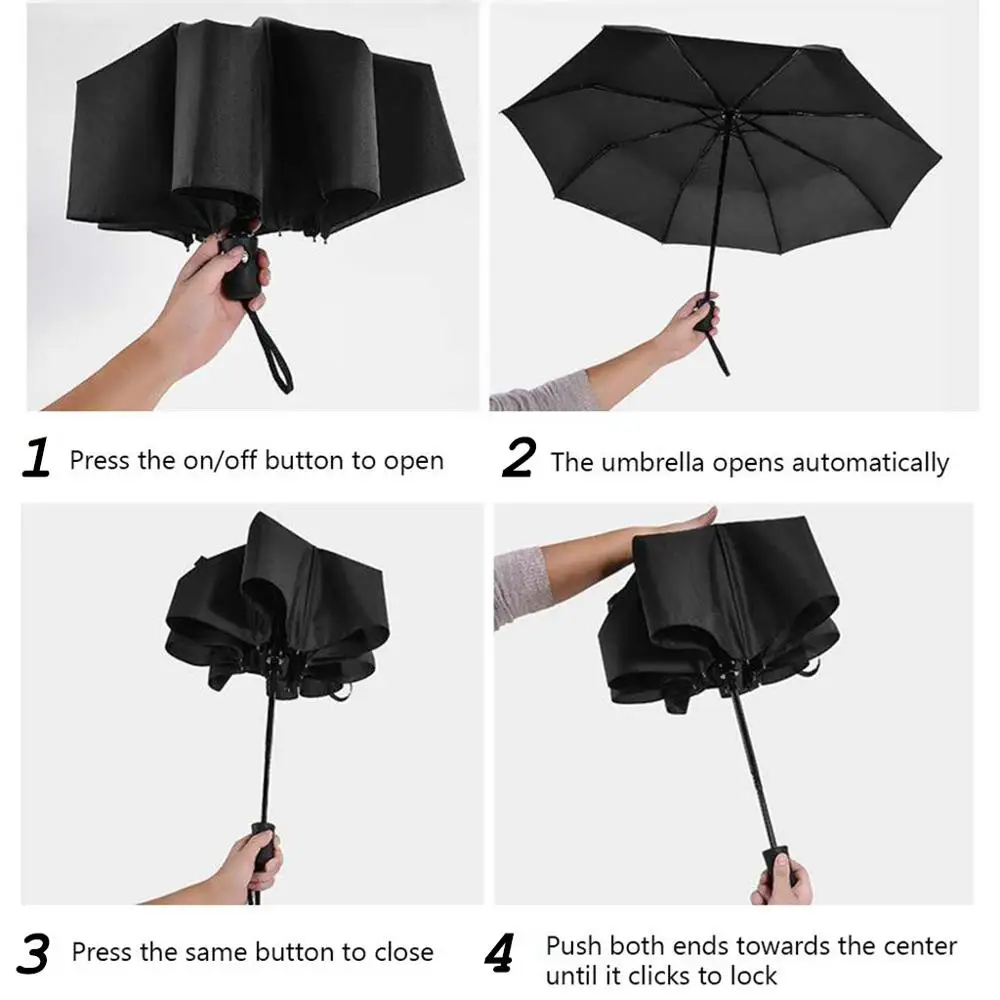 8 bone автоматический зонт parapluie ветрозащитный двойной слой перевернутые Зонты