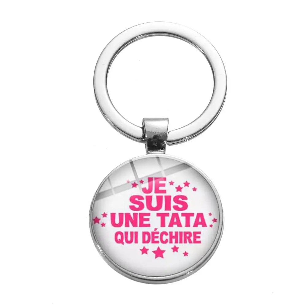 CHSXY модный супер-ТАТА брелок для ключей искусство фото стекло кабошон ручная