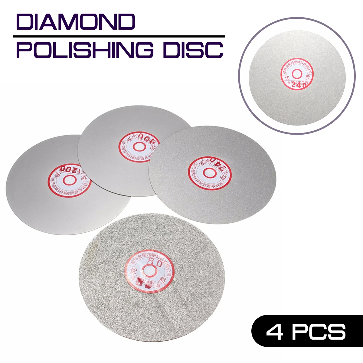 

4pcs/set Diamond Polishing Disc 600 800 1200 3000 Grit Lapping Grinding 6" Flat Lap Grinding Wheel Disc Tool Polishing Laps