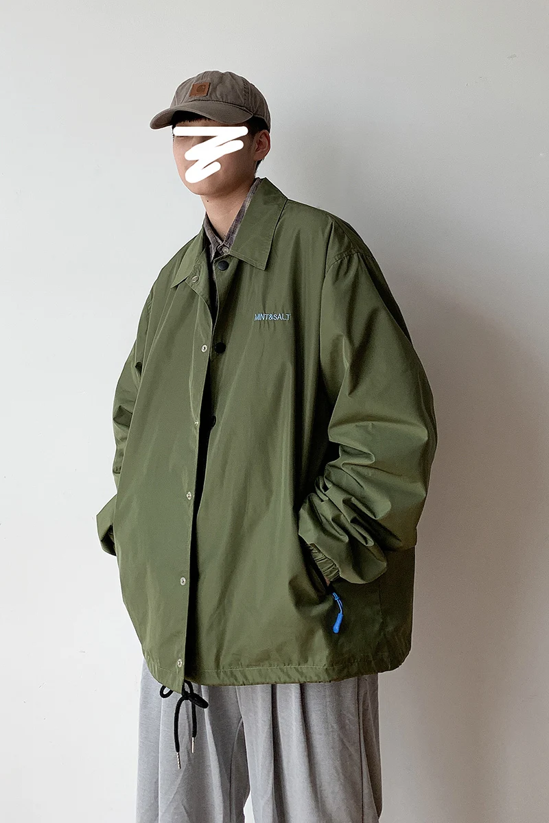 

2020 Spring And Autumn New Youth Popular Loose Couple Lapel Jacket Fashion Casual Wild Jacket Army Green / Khaki / Black