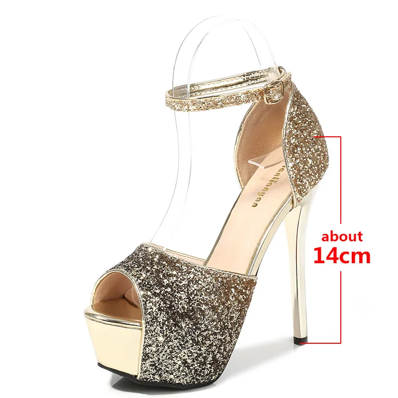 Сексуальные сандалии на платформе с открытым носком летняя обувь высоком