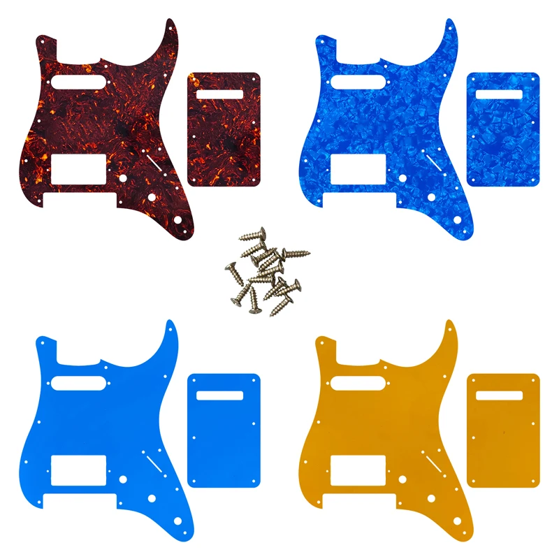 

Guitar Pickguard-For US 11 Screw Holes Strat With Floyd Rose Tremolo Bridge PAF Humbucker Single HS Scratch Plate & Back Plate