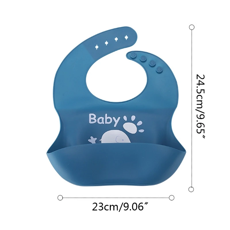 

Baby Cartoon Waterproof Bibs Food Grade Silicone Adjustable Burp Apron Newborn Boys Girls Feeding Saliva Towel
