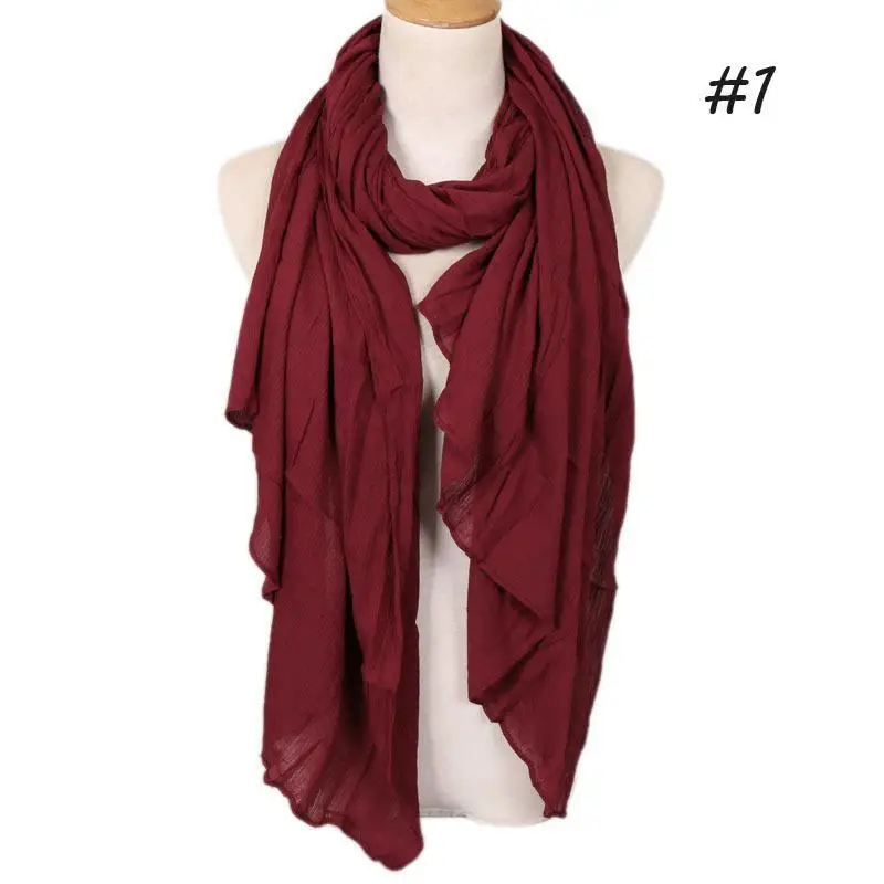 

Embroider Viscose Shawl Scarf Stole Bandanas Muslim Hijab High Quality Head Wrap Plain Cotton 180cm*95cm