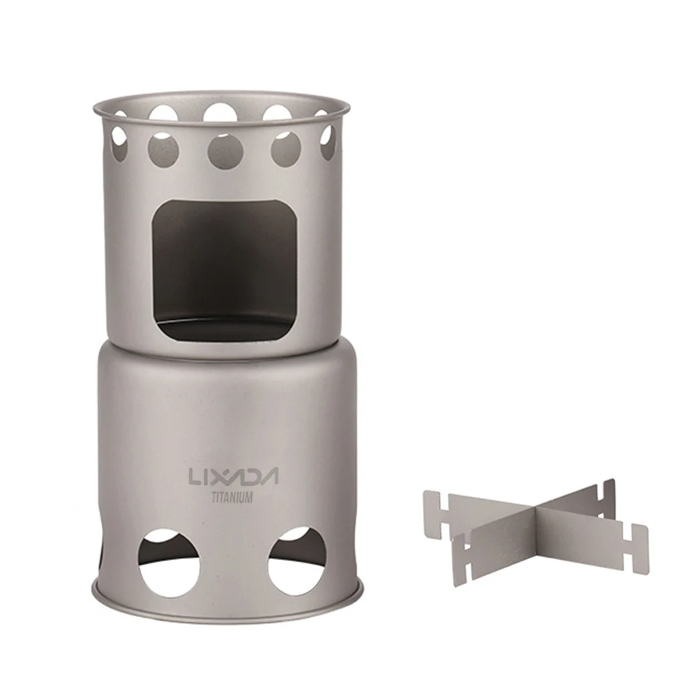 Lixada портативная походная дровяная плита Складная легкая титана альпинистская