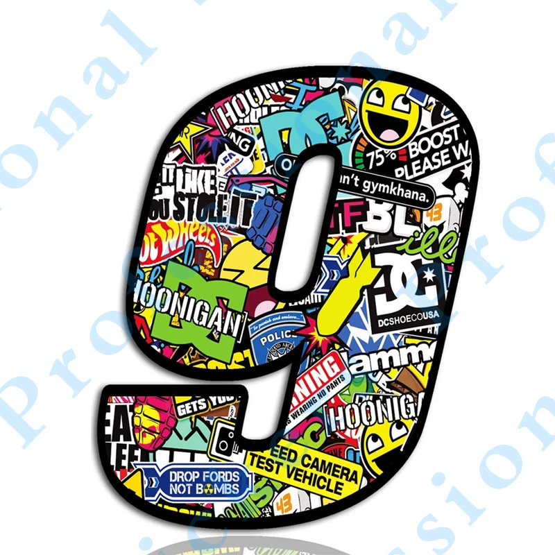 Красочный виниловый автомобиль с черепом цифрами бомбой Мотокросс Мотоцикл