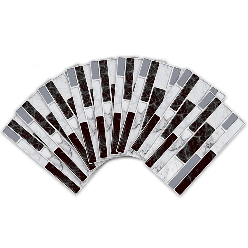 9 шт. минималистичные простые настенные наклейки мраморная мозаика клей ванная