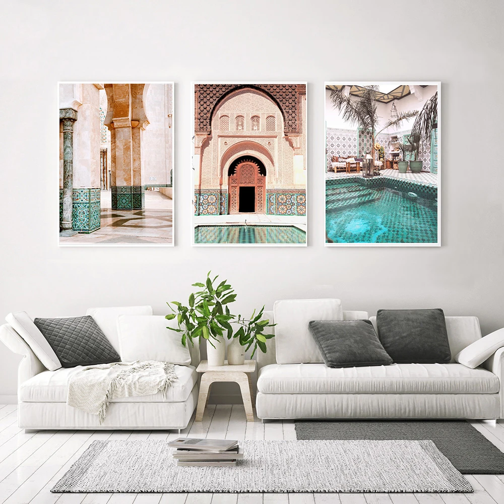 Настенная картина в стиле бохо ландшафт искусство раньше Марракеш постер холст