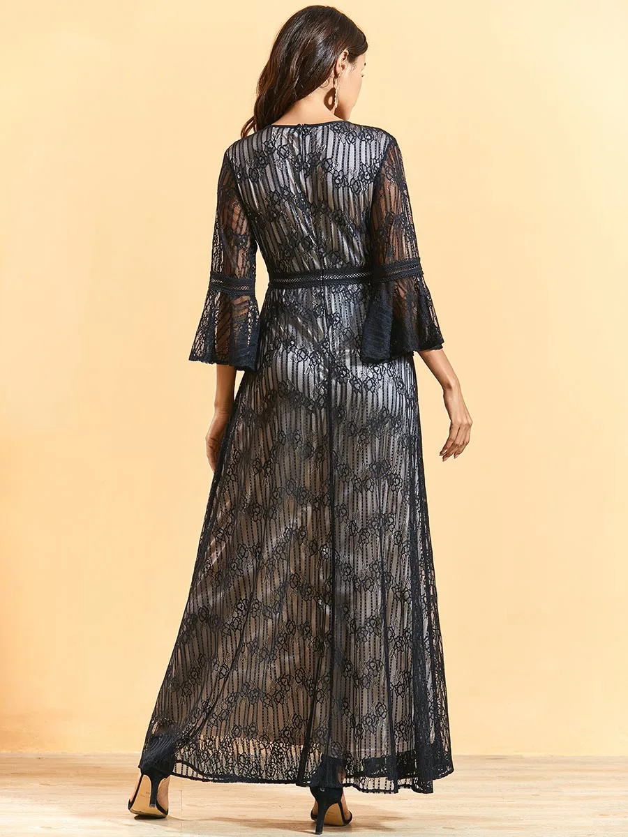 Модное двухслойное платье для женщин кружевные коктейльные платья летнее Дубая